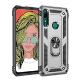 Teleplus Teleplus Huawei P Smart Pro Kılıf Vega Yüzüklü Tank Kapak Gümüş + Nano Ekran Koruyucu