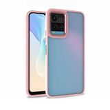 Teleplus Vivo Y21S Renkli Bumper Hybrid Flora Silikon Siyah Kılıf