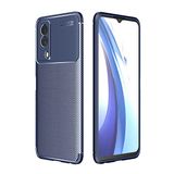 Teleplus Vivo Y53s 4g Kılıf Kamera Korumalı Negro Karbon Silikon Lacivert Nano Ekran Koruyucu