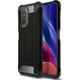 Teleplus Xiaomi Mi 11i Vega Yüzüklü Çift Katmanlı Tank Kapak Siyah Kılıf