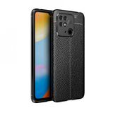 Teleplus Xiaomi Poco C40 Kamera Korumalı Deri Dokulu Silikon Siyah Nano Ekran Koruyucu Kılıf