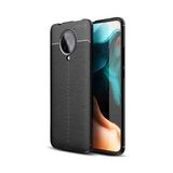 Teleplus Xiaomi Poco F2 Pro Deri Dokulu Siyah Nano Ekran Koruyucu Silikon Cep Telefonu Kılıf
