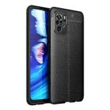Teleplus Xiaomi Poco M5S Kamera Korumalı Deri Dokulu Silikon Siyah Kılıf