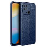 Teleplus Xiaomi Redmi 10C Kamera Korumalı Deri Dokulu Lacivert Nano Ekran Koruyucu Silikon Cep Telefonu Kılıf
