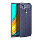 Teleplus Xiaomi Redmi 9C Deri Dokulu Lacivert Silikon Cep Telefonu Kılıf