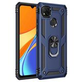 Teleplus Xiaomi Redmi 9C Vega Yüzüklü Çift Katmanlı Tank Kapak Lacivert Kılıf + Nano Ekran Koruyucu
