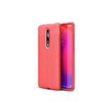 Teleplus Xiaomi Redmi K20 Deri Dokulu Siyah Uyumlu Silikon Kılıf