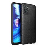 Teleplus Xiaomi Redmi Note 10 Kamera Korumalı Deri Dokulu Siyah Nano Ekran Koruyucu Silikon Cep Telefonu Kılıf