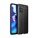 Teleplus Xiaomi Redmi Note 10s Kamera Korumalı Deri Dokulu Silikon Siyah Kılıf