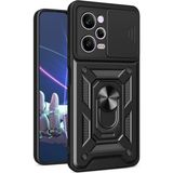 Teleplus Xiaomi Redmi Note 12 Pro Plus 5g Kılıf Sert Silikon Pars Yüzüklü Tank Kapak - Siyah