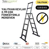 Telescopics 2.7 Metre Kevlar Yalıtkan/Yüksek Gerilime Dayanıklı Çok Fonksiyonlu Merdiven 20ACKV - 125EKS