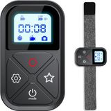TELESIN Akıllı Kablosuz Uzaktan Kumanda GoPro Max Mini Hero 12 Hero 11 Hero 10 Hero 9 Hero 8, LCD Göstergesi Mıknatıs Şarj Portu El Kayışı Go Pro 11 12 10 9 8 Siyah Kamera Aksesuarları