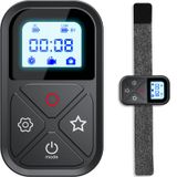 TELESIN Akıllı Kablosuz Uzaktan Kumanda GoPro Max Mini Hero 12 Hero 11 Hero 10 Hero 9 Hero 8, LCD Göstergesi Mıknatıs Şarj Portu El Kayışı Go Pro 11 12 10 9 8 Siyah Kamera Aksesuarları