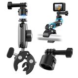 TELESIN Crab Claw Kelepçe Montaj Aparatı | GoPro ile uyumlu,Hero 13 12 11 10 9 DJI Osmo Action 5 4 3 Insta360, 360° Çift Mafsallı, 9-38 mm, Kamera ve Telefon Adaptörü, S3-HBM-01