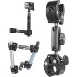 Telesin Duall Kelepçe Montaj Çubuk Direği Bisiklet Bisiklet Motosiklet Gidon Tüp Tutucu Gopro Hero 13 12 11