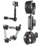 TELESIN Duall Top Kelepçe Montaj Çubuk Direği Bisiklet Bisiklet Motosiklet Gidon Tüp Tutucu Aksesuarları GoPro Hero 13 12 11 10 9 8, DJI Osmo Action 5 Pro 4 3 Insta360 X3 X4 Go3 Ace Pro ile Uyumlu