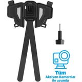 Telesin GoPro Motor Kask Çene Bağlantı Aparatı Gümüş Gri (GoPro Hero12 , Hero11 ,Hero10/9/8/Max 360/Osmo Action)