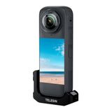TELESIN L şeklinde tutucu, alüminyum alaşımdan Insta360 X4 için, 90° dikey/yatay adaptör, 1/4 inç vida delikli uzatılabilir soğuk ayakkabı tutucu, AC/ACE hızlı gerici ile uyumlu