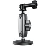 TELESIN Manyetik Aksiyon Kamera Tutucu 360° Döner Çift Bilyalı Başlık Metal Montaj Aparatı Güçlü Mıknatıslı Araç Dışı Çekim Vlog Video Kayıt Sabitleyici 1/4 Adaptörlü, CMM-001