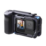 TELESIN Street Grip Kit GoPro 9 – 13 için, metal Rabbit-Cage kamera tutacağı, basmalı şalter tasarımlı | alüminyum alaşım gövde | yedek TF kart bölmesi | hızlı pil girişi | Vlog sap tutucu