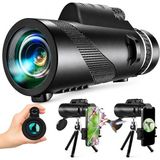 Teleskop, Full Hd Yüksek Çözünürlük, 10 Km Görüş Mesafesi, 52 mm Objektif Lens Çaplı, Gece Görüş Destekli, Telefon Tutucu ve Taşıma Çantalı, Tripodlu Profesyonel 80X100 Monoküler Dürbün