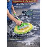 Teleskopik Araba Yıkama Mopu_mikrofiber Başlıklı, Çizmez Yüzey Araba Fırçası (Yedeksiz) - Yeşil