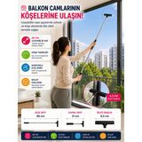 Teleskopik Cam Ve Ayna Sileceği 80 Cm Uzayabilir Saplı Duşakabin Balkon Cam Temizleyici Ev Tipi Evsel
