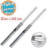 Teleskopik İnce Bilyeli Bilyalı Dolap Çekmece Rayı Sürgüsü Metal En 1.7 Cm 17 Mm Uzunluk 34.2 Cm