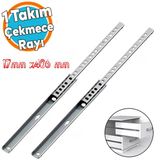 Teleskopik İnce Bilyeli Bilyalı Dolap Çekmece Rayı Sürgüsü Metal En 1.7 Cm 17 Mm Uzunluk 40,6 Cm