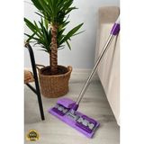 Teleskopik Mikrofiber Mandallı Yer Mopu, Fayans ve Duvar Temizliği - Açık Mavi - Yeşil - Seçenek 1