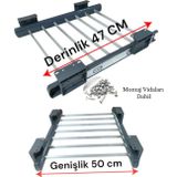 Teleskopik Pantolonluk, Dolap İçi Raylı Pantolon Askısı, Renkli, Alüminyum, Derinlik 47 cm,Genişlik 50 cm, Modern, Kolay Montaj, üst rafa montaj olur