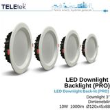Teletek 10W LED Downlight Backlight Pro Dimlenebilir Yuvarlak Beyaz Işık Spot Sıva Altı Panel Armatür , IP44 Ince Kasa Spot Aydınlatma - 6500K - Beyaz