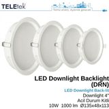 Teletek 10W Plastik Derin Kasa LED Downlight 4 Acil Durum Kitli Sensörlü Backlight Slim Yuvarlak Beyaz Işık Spot Sıva Altı Panel Armatür , IP44 Ince Kasa Spot Aydınlatma - 3000K Sarı
