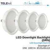 Teletek 10W Plastik Derin Kasa LED Downlight 4 Backlight Slim Yuvarlak Beyaz Işık Spot Sıva Altı Panel Armatür , IP44 Ince Kasa Spot Aydınlatma - 6500K - Beyaz