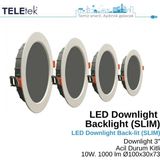 Teletek 10W Spot Sıva Altı Acil Durum Kitli LED Downlight Backlight Slim Yuvarlak Beyaz Işık Spot Sıva Altı Panel Armatür , IP44 Ince Kasa Spot Aydınlatma - 4000K - Gün Işığı