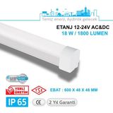 Teletek 12-24V Ac/dc 18W Etanj Armatür, Solar Panel, Gemi, Tekne , Aküyle Aydınlatma ,karavan Tipi - Su Geçirmez Tavan Armatürü - BEYAZ GÖVDE - 6500K - Beyaz