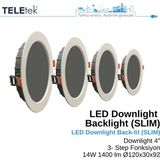 Teletek 14W LED Downlight 4 3 Ayarlı Fonksiyon Backlight Slim Yuvarlak Beyaz Işık Spot Sıva Altı Panel Armatür , IP44 Ince Kasa Spot Aydınlatma - 4000K - Gün Işığı