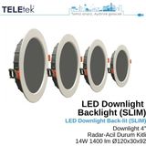 Teletek 14W LED Downlight 4 Radar+Acil Durum Kitli Backlight Slim Yuvarlak Beyaz Işık Spot Sıva Altı Panel Armatür , IP44 Ince Kasa Spot Aydınlatma - 3000K Sarı