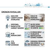 Teletek 14W LED Downlight Backlight Pro Dimlenebilir Yuvarlak Beyaz Işık Spot Sıva Altı Panel Armatür , IP44 Ince Kasa Spot Aydınlatma - 6500K - Beyaz