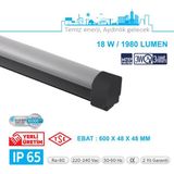 Teletek 18W 3-Step Fonksiyon Etanj LED Armatür IP65 Otopark, Depo ve Garaj Tipi - Su Geçirmez Tavan Lambası - SİYAH GÖVDE - 3000K - Gün Işığı