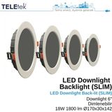 Teletek 18W LED Downlight 6 Dimlenebilir Backlight Slim Yuvarlak Beyaz Işık Spot Sıva Altı Panel Armatür , IP44 Ince Kasa Spot Aydınlatma - 4000K - Gün Işığı