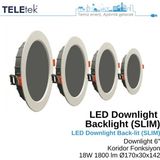 Teletek 18W LED Downlight 6 Koridor Fonksiyonlu Backlight Slim Yuvarlak Beyaz Işık Spot Sıva Altı Panel Armatür , IP44 Ince Kasa Spot Aydınlatma - 6500K - Beyaz