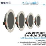 Teletek 21W LED Downlight 8 3 Ayarlı Fonksiyon + Acil Durum Kitli Backlight Slim Yuvarlak Beyaz Işık Spot Sıva Altı Panel Armatür , IP44 Ince Kasa Spot Aydınlatma - 3000K Sarı