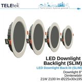 Teletek 21W LED Downlight 8 Dimlenebilir Backlight Slim Yuvarlak Beyaz Işık Spot Sıva Altı Panel Armatür , IP44 Ince Kasa Spot Aydınlatma - 4000K - Gün Işığı