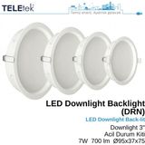 Teletek 7W Plastik Kasa Derin Spot Sıva Altı Acil Durum Kitli LED Downlight Backlight Slim Yuvarlak Beyaz Işık Spot Sıva Altı Panel Armatür , IP44 Ince Kasa Spot Aydınlatma - 4000K - Gün Işığı
