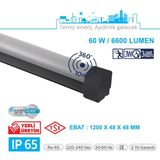 Teletek LED Etanj 60W Radar Hareket ve Acil Durum Kitli - Otopark, Depo ve Garaj Tipi - Su Geçirmez Tavan Lambası - SİYAH GÖVDE - 3000K - Gün Işığı