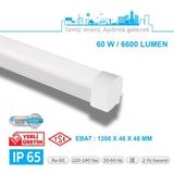 Teletek LED Etanj Aydınlatma 60W - Otopark, Depo ve Garaj Tipi - Su Geçirmez Tavan Lambası - BEYAZ GÖVDE - 3000K - Gün Işığı
