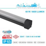 Teletek LED Etanj Aydınlatma 60W - Otopark, Depo ve Garaj Tipi - Su Geçirmez Tavan Lambası - SİYAH GÖVDE - 3000K - Gün Işığı