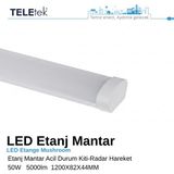 Teletek LED Etanj Mantar Armatür 120 cm 50W 5000 Lümen Radar Hareket Sensörlü Acil Durum Kitli (3 Saat) IP65 Sıva Üstü Otopark Sanayi Tipi - 6500K