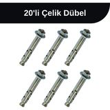 Telfence Panel Çit Direği Dübel 20 Adet - Gri